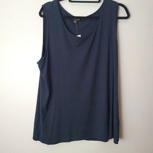 NWT J.Jill Navy Knit Scoop Neck Wearever Easy A-Line Tank Top - 2x